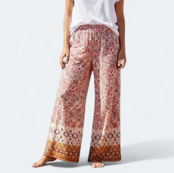 Maison d'Amelie Paris High Rise Wide Leg Pull On Boho Pants size medium - Picture 1 of 16